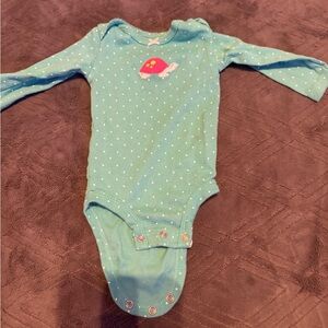 Carter's Teal Polka Dot Bodysuit with Turtle